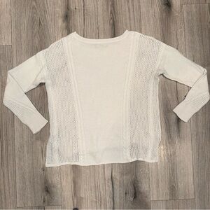 American Eagle Ivory Cable Knit Open Sweater
